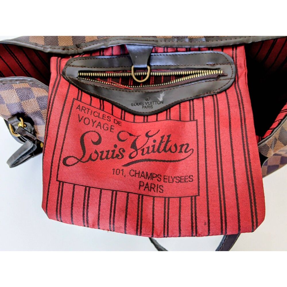 Brown Checkered Designer Looking Handbag